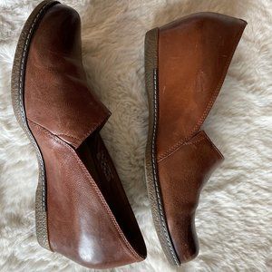 Dansko | Brown Liliana Leather Slip On Wedge Shoes 6.5